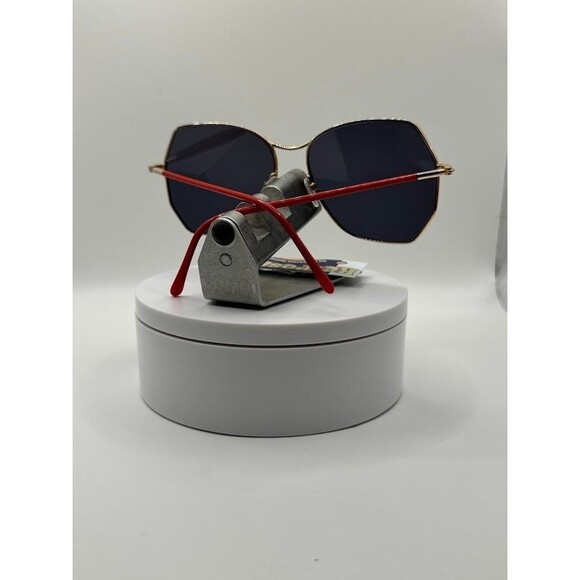 Vintage Oversize Sunglasses | NOS | Gold Mirror Lens Red/Gold Frame Oleg Cassini - Picture 5 of 7